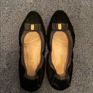 Salvatore Ferragamo women’s black velvet flats
